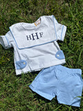 Blue Dot Boy's Short Set